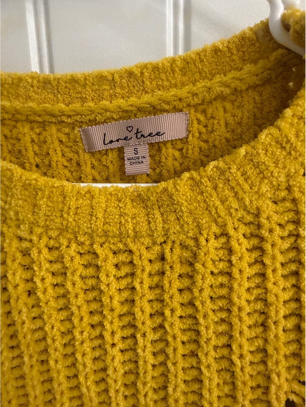 Love Tree Mustard Yellow Chunky Knit Sweater Size S